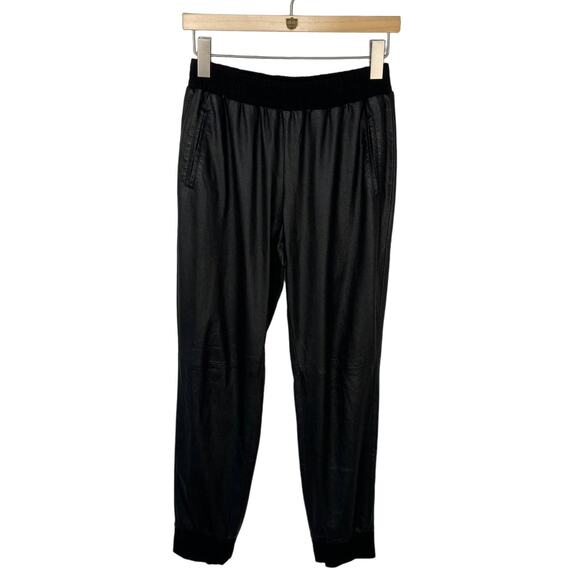 BCBGMaxAzria Shiny Black Joggers - Women's Size M - Picture 1 of 5